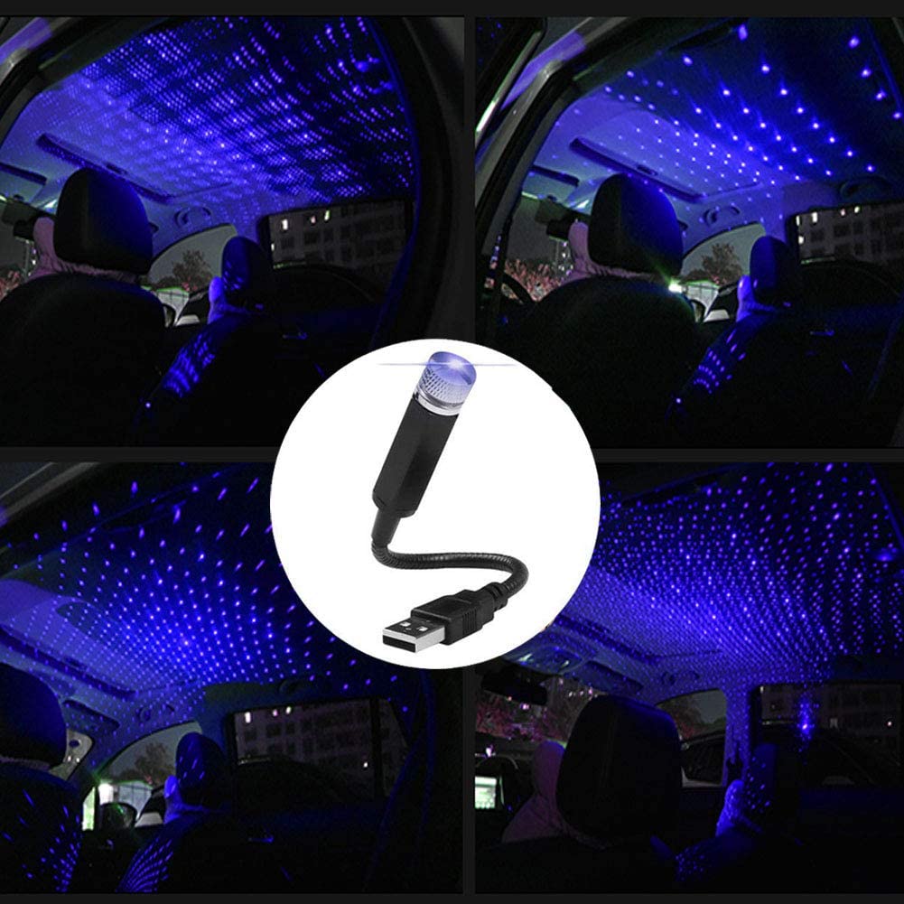 Car Roof Star Night Light,LEDCARE Portable Adjustable USB Flexible Interior LED Show Romantic Atmosphere Star Night Projector for Cars,Bedrooms,Parties,etc